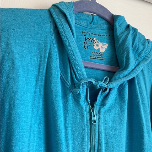 Just My Size Blue/teal Hooded Jacket with Relaxed Fit - Picture 3 of 6